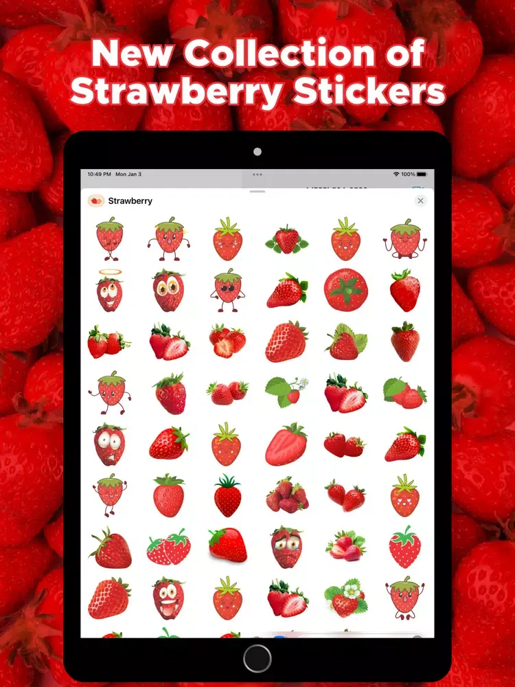 Ảnh chụp màn hình của Lovely Strawberry Stickers iPad 