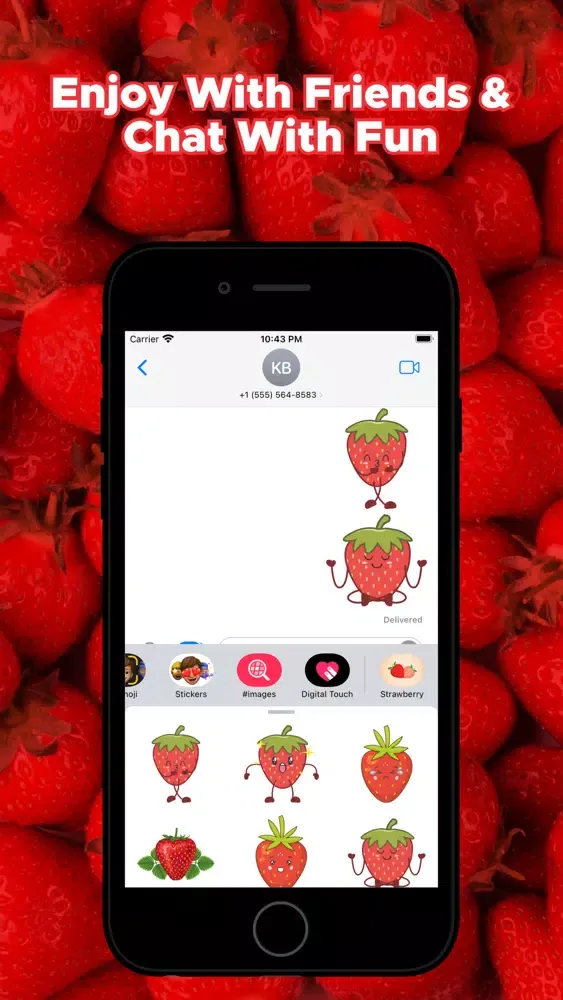 Ảnh chụp màn hình của Lovely Strawberry Stickers