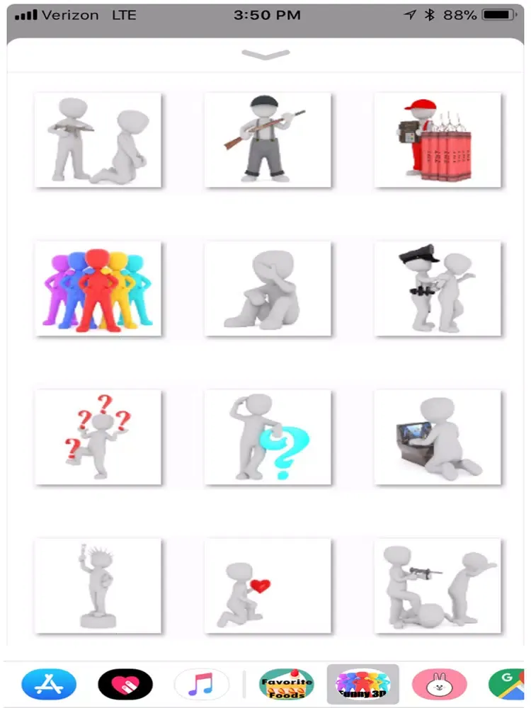Funny 3D Man Stickers iPad 应用截图