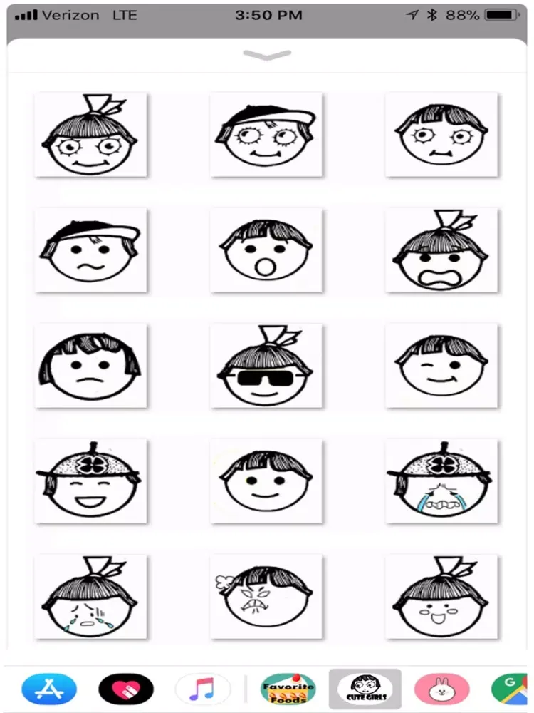 Ảnh chụp màn hình của Cute Girls Face Stickers iPad 