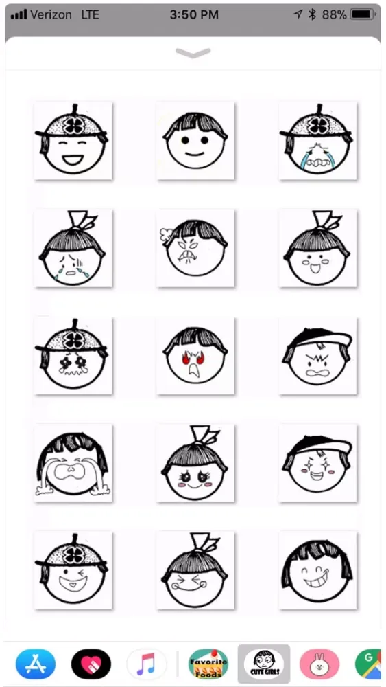Ảnh chụp màn hình của Cute Girls Face Stickers