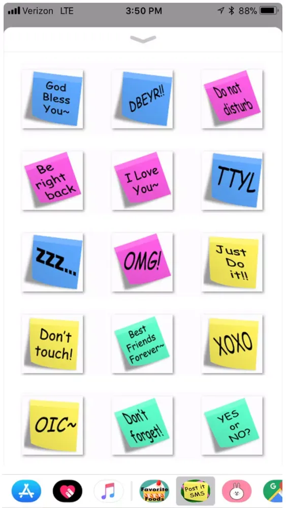 Capturas de tela do Post It SMS