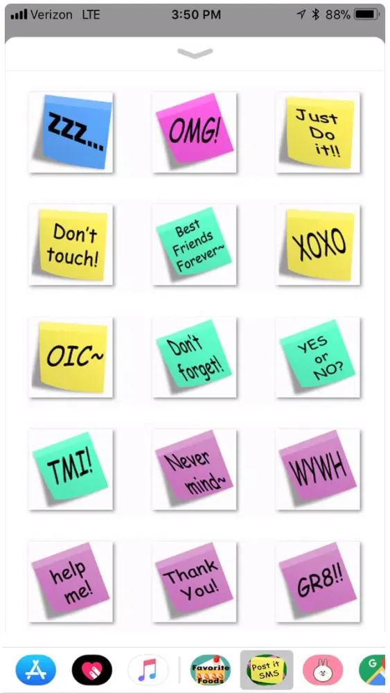 Capturas de tela do Post It SMS