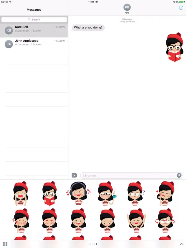 Capturas de pantalla de Emotion Girl Sticker for iMessage iPad 