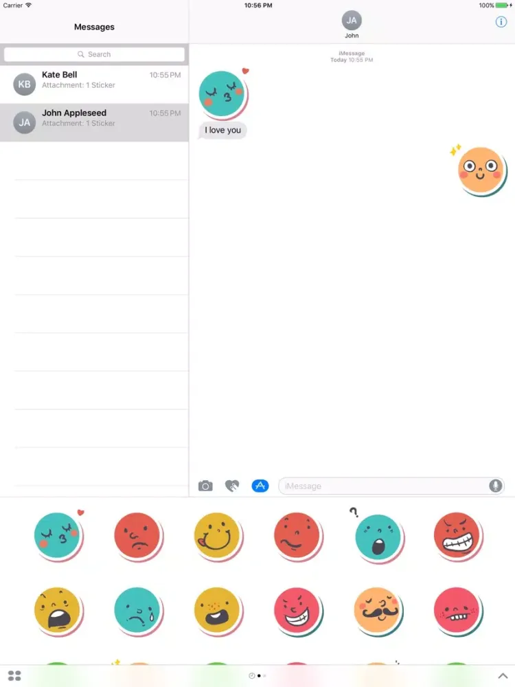 Funny Smiler Sticker iPad  Screenshots