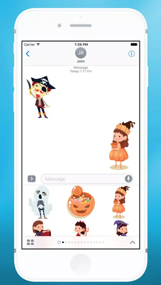 Capturas de tela do Halloween Cute Characters Sticker for iMessage