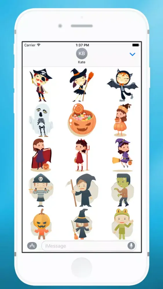 Capturas de tela do Halloween Cute Characters Sticker for iMessage