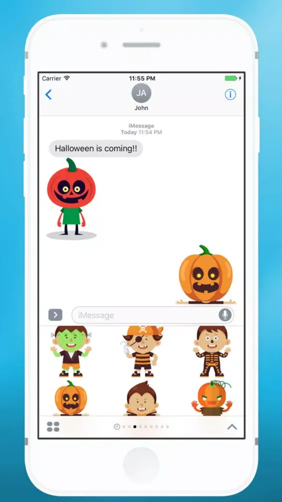 Capturas de tela do Halloween Cute Characters Sticker for iMessage