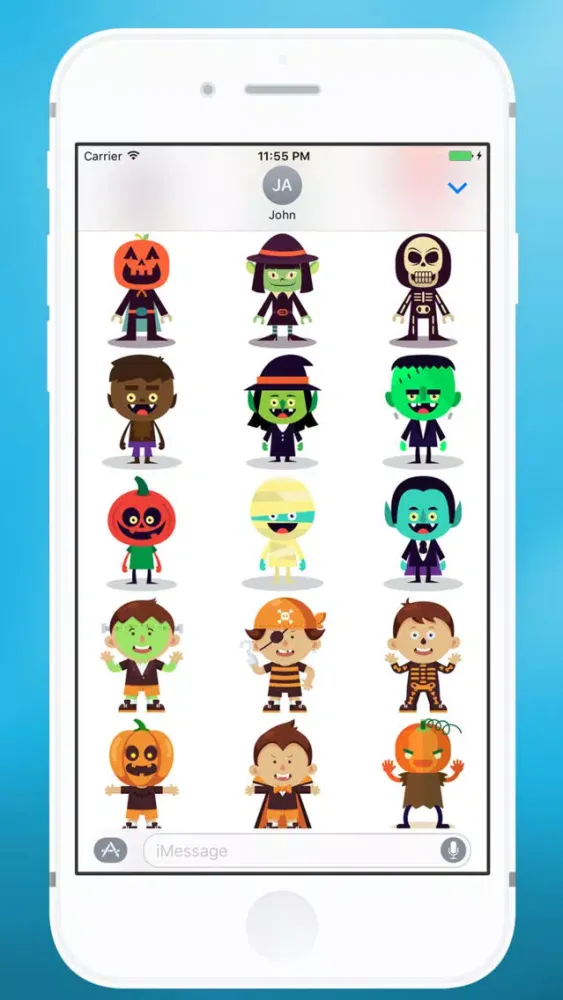 Capturas de tela do Halloween Cute Characters Sticker for iMessage