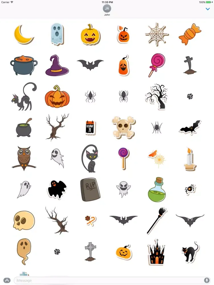 Screenshot di Halloween Items Sticker for iMessage iPad 