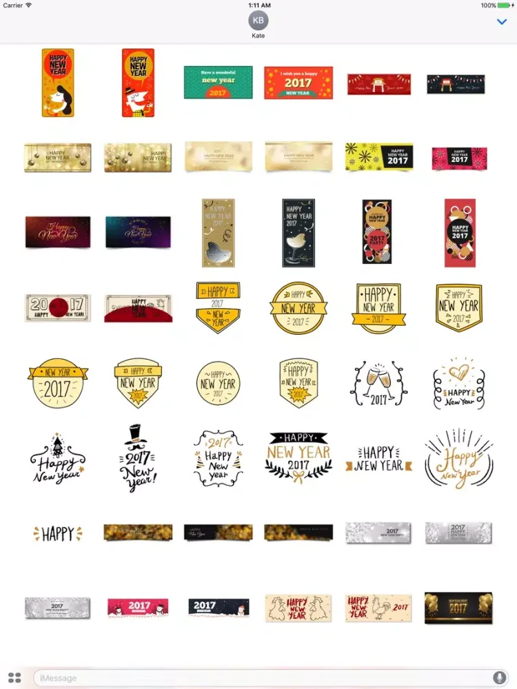 Скриншоты Happy New Year Message Sticker for iMessage iPad 