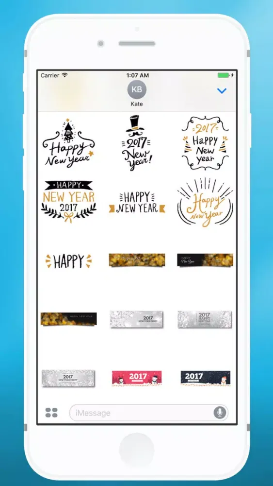 Скриншоты Happy New Year Message Sticker for iMessage