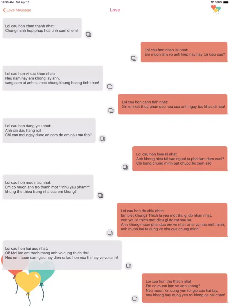 Love Messages iPad 应用截图