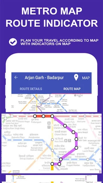 Tangkapan skrin Delhi Metro Route Map and Fare