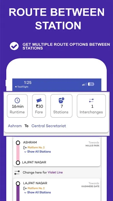 Tangkapan skrin Delhi Metro Route Map and Fare