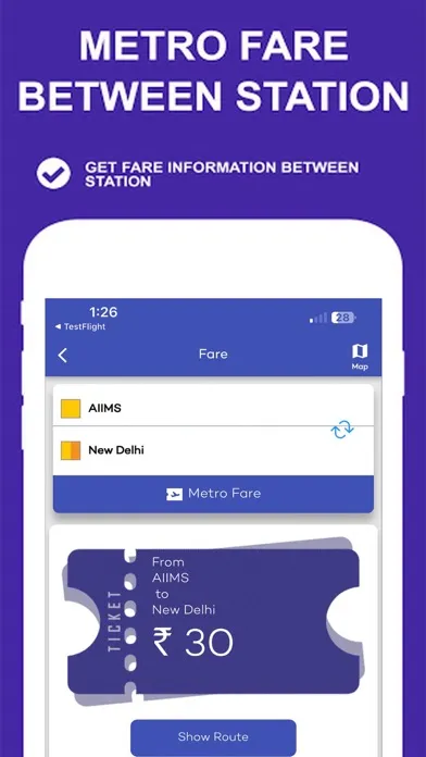 Tangkapan skrin Delhi Metro Route Map and Fare