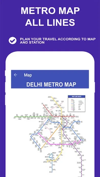 Tangkapan skrin Delhi Metro Route Map and Fare