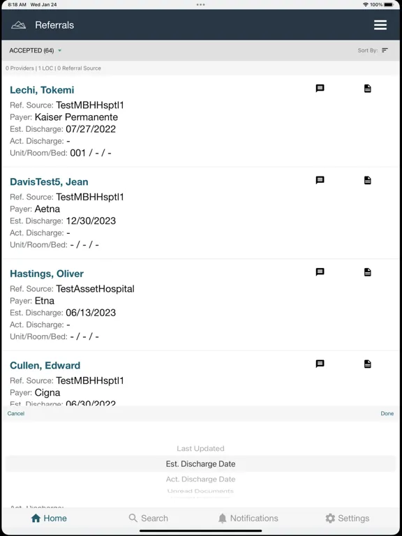 Captures d'écran de CarePort Intake iPad 