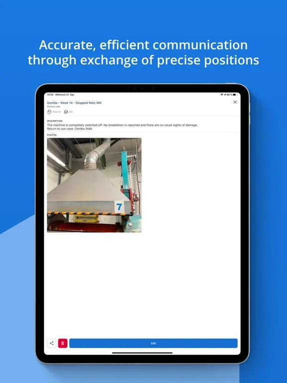 ภาพหน้าจอของ NavVis IVION Go iPad 