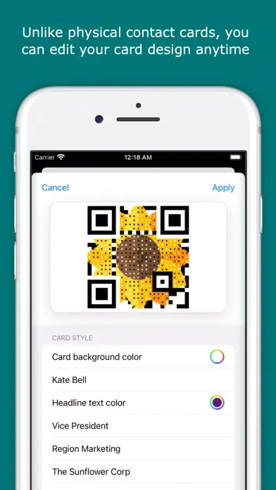 Zrzuty ekranu Omnicard: modern business card