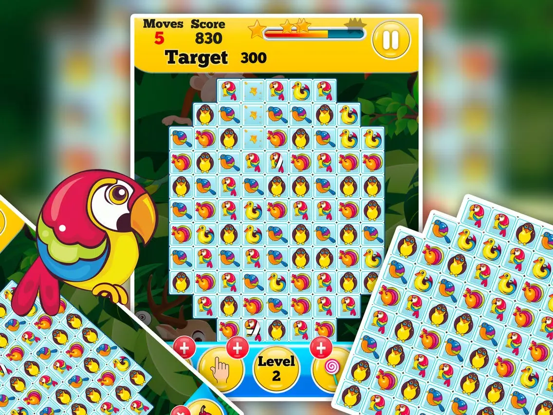Jungle Adventure Bird Match iPad  Screenshots