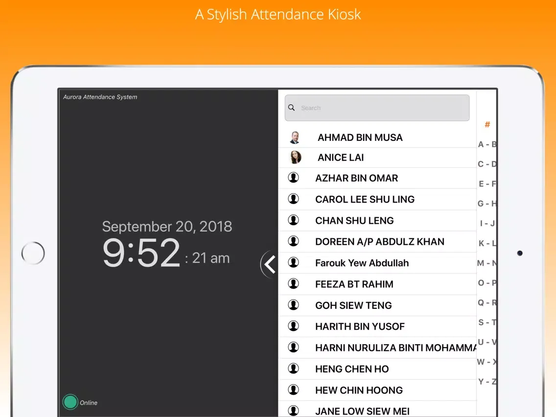 Aurora Attendance System iPad  স্ক্রিনশট