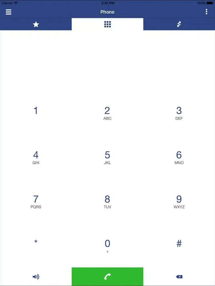Ảnh chụp màn hình của Nayatel CloudPBX iPad 