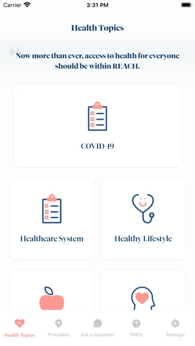 REACH4Health Screenshots