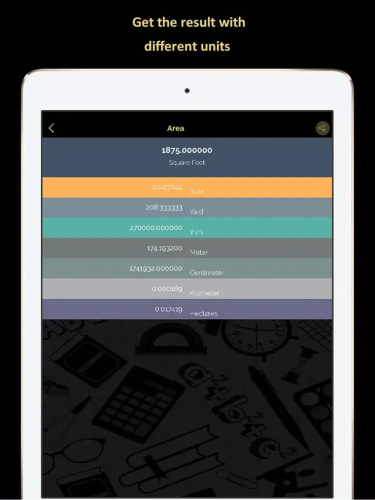 Captures d'écran de Area Calculator (Free) iPad 