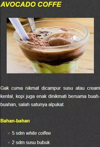 Resep Kreasi Minuman KOPI Screenshots
