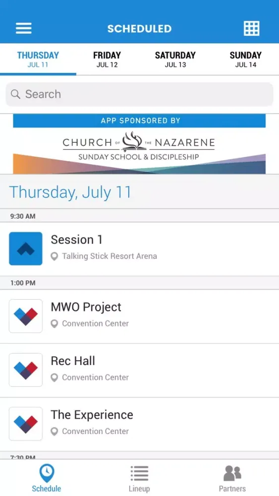 Zrzuty ekranu Nazarene Youth Conference 2019