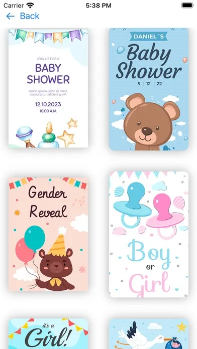 Captures d'écran de Babyshower Invitation .