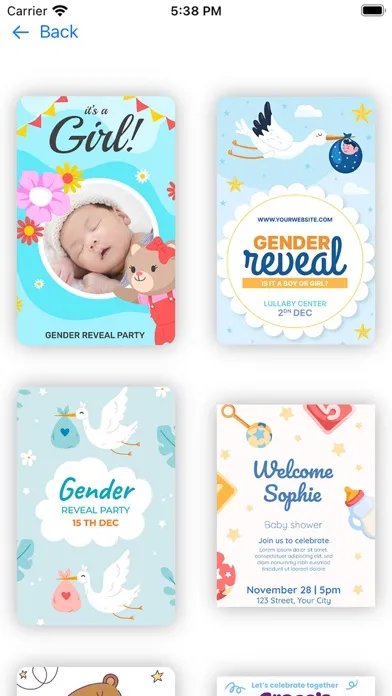 Captures d'écran de Babyshower Invitation .