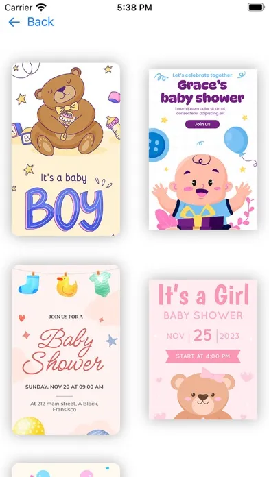 Captures d'écran de Babyshower Invitation .