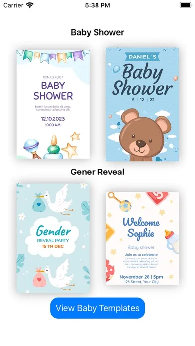 Captures d'écran de Babyshower Invitation .