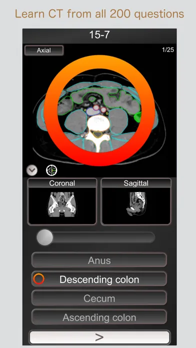 Captures d'écran de CT PassQuiz Abdomen / MRI