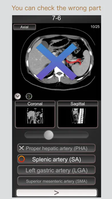 Captures d'écran de CT PassQuiz Abdomen / MRI
