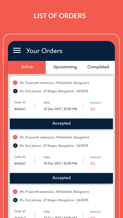 Tangkapan skrin Parcelao Driver