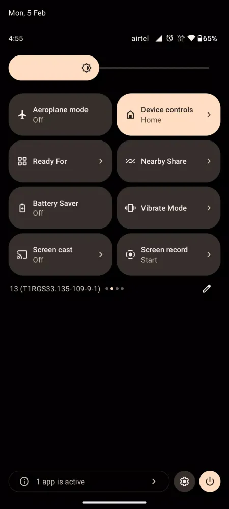 Vibrate Mode Toggle QS Tile Screenshots