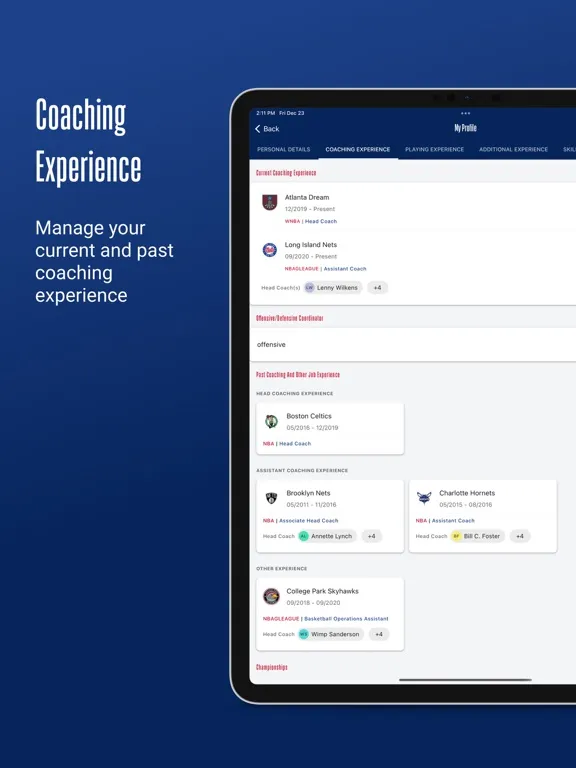 NBA Coaches Database iPad  Screenshots
