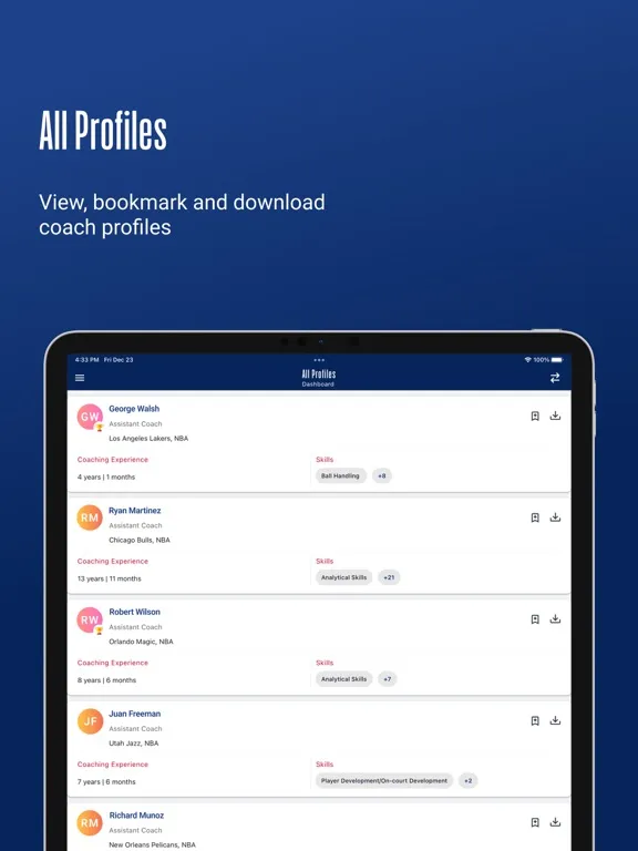 NBA Coaches Database iPad  Screenshots