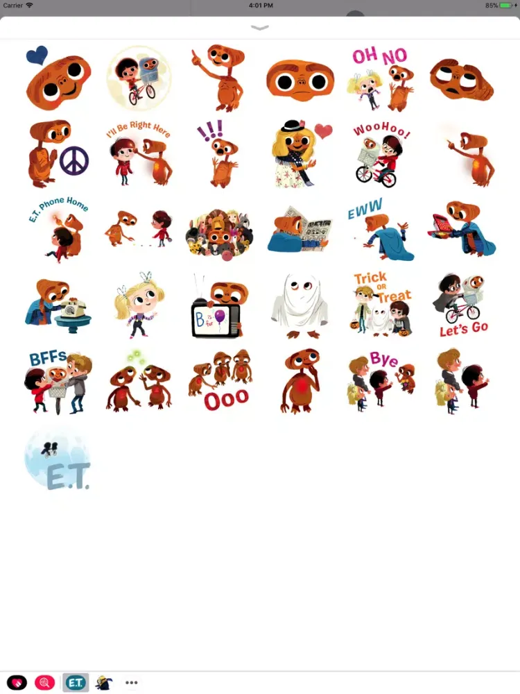 E.T. Stickers x Kim Smith iPad 应用截图