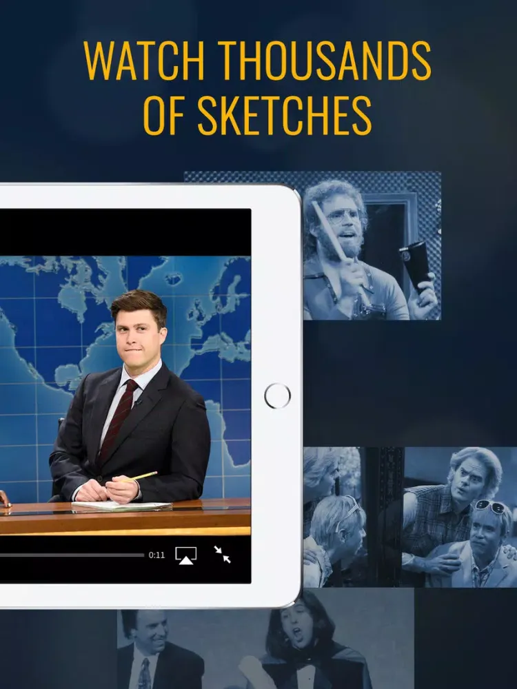 Tangkapan skrin The SNL Official App on NBC iPad 