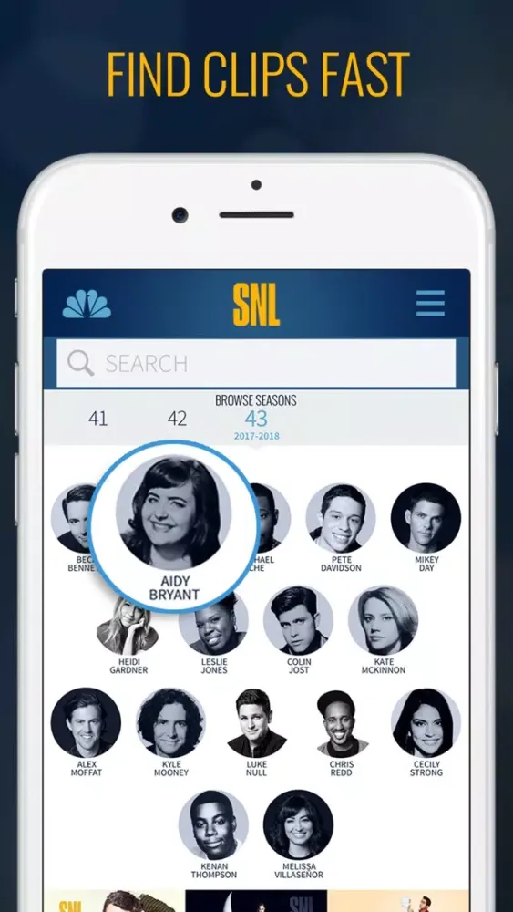Tangkapan skrin The SNL Official App on NBC
