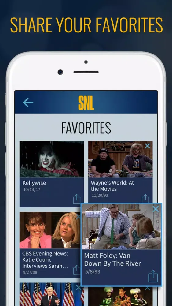 Tangkapan skrin The SNL Official App on NBC