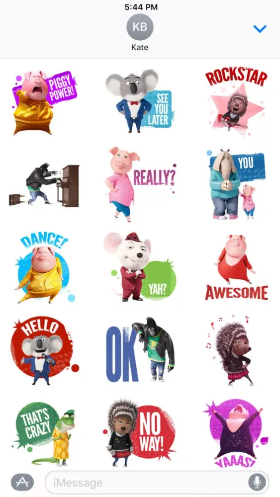 Sing Movie Stickers Screenshots