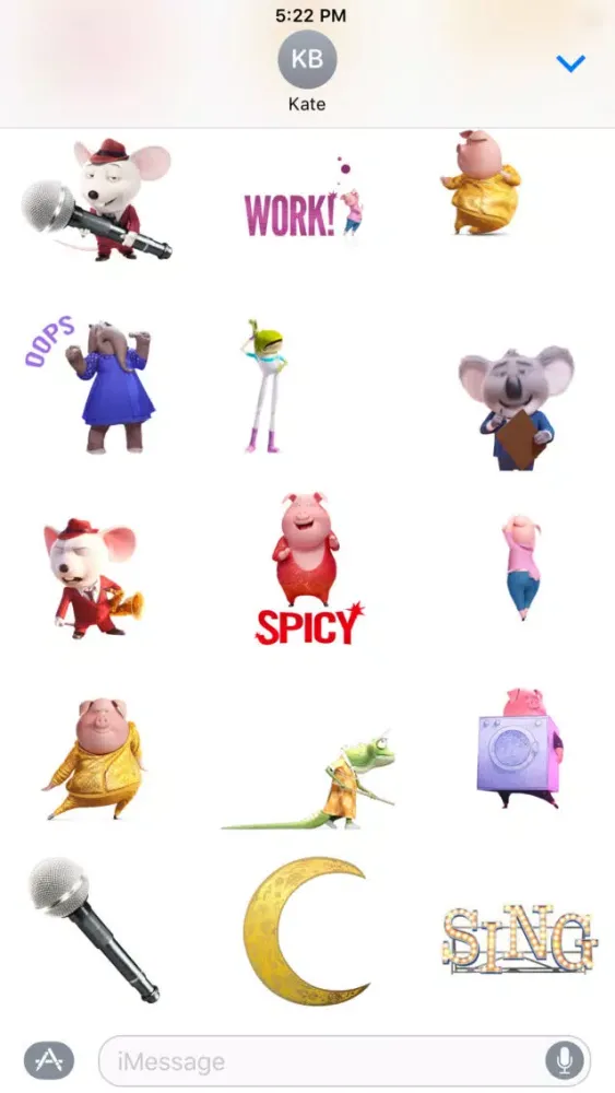 Sing Movie Stickers Screenshots