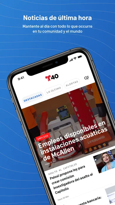 Capturas de tela do Telemundo 40: McAllen y Texas