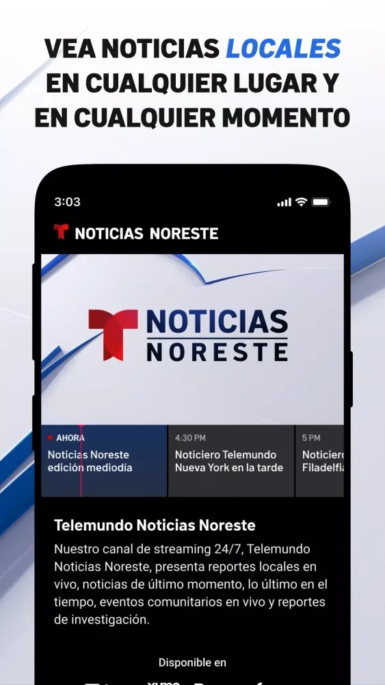Capturas de tela do Telemundo Nueva Inglaterra