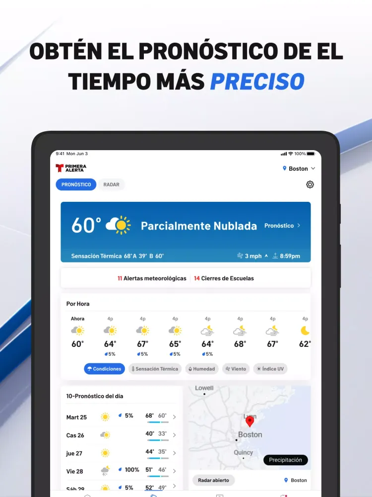 Capturas de tela do Telemundo Nueva Inglaterra
